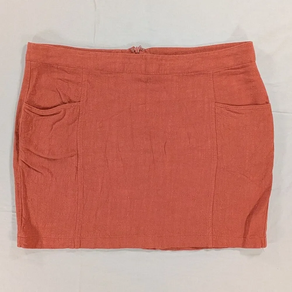 Forever 21+ Womens Rust Color Mini Skirt Sz 1X Boho Festival Retro